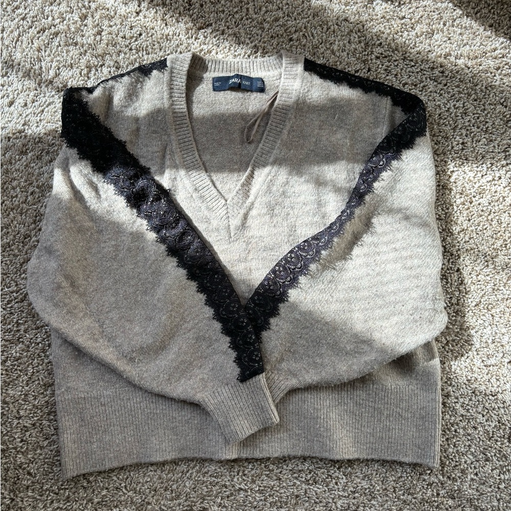 Zara Sweater with lace detailing